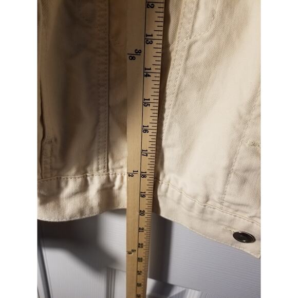 NWT Women's gianni bini Jean Jacket, Small, Cream Ivory, Trucker 100% Cotton - Picture 4 of 7